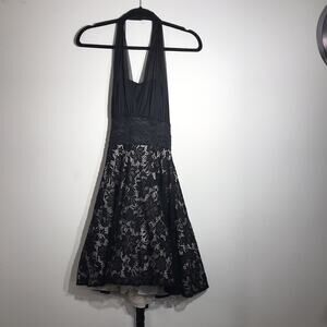 FE FOREVER Black Lace Halter Dress Size Medium